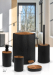 COLISEUM BATHROOM SET 5 PCS ECO | WOODEN BLACK
