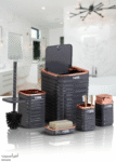 LUNA SQUARE BATHROOM SET 5 PCS | ROSEGOLD ANTHRACITE