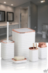 LUNA SQUARE BATHROOM SET 5 PCS | ROSEGOLD WHITE