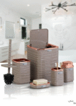 LUNA SQUARE BATHROOM SET 5 PCS | ROSEGOLD BROWN